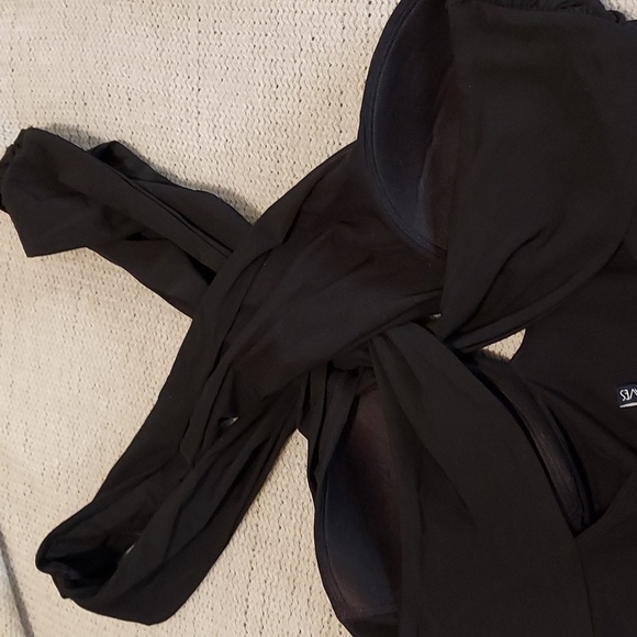 Figleaves Bardot Swimsuit in Black - Picture 8 of 14